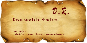 Draskovich Rodion névjegykártya